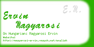 ervin magyarosi business card